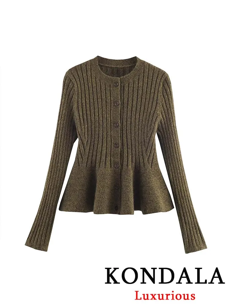 KONDALA Vintage Casual Chic Solid Women Sweater O-Neck Single Breasted Long Sleeve Knitted Sweater Fashion 2025 Autumn Sweaters
KONDALA Vintage Casual Chic Solid Women Sweater O-Neck Single Breasted Long Sleeve Knitted Sweater Fashion 2025 Autumn Sweaters