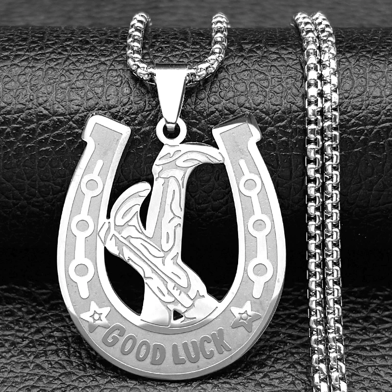 Western Cowboy Horse Hoof Cactus Boots Pendant Necklace For Women Men Stainless Steel Gold Color Animal Chain Jewelry Gifts
Western Cowboy Horse Hoof Cactus Boots Pendant Necklace For Women Men Stainless Steel Gold Color Animal Chain Jewelry Gifts
