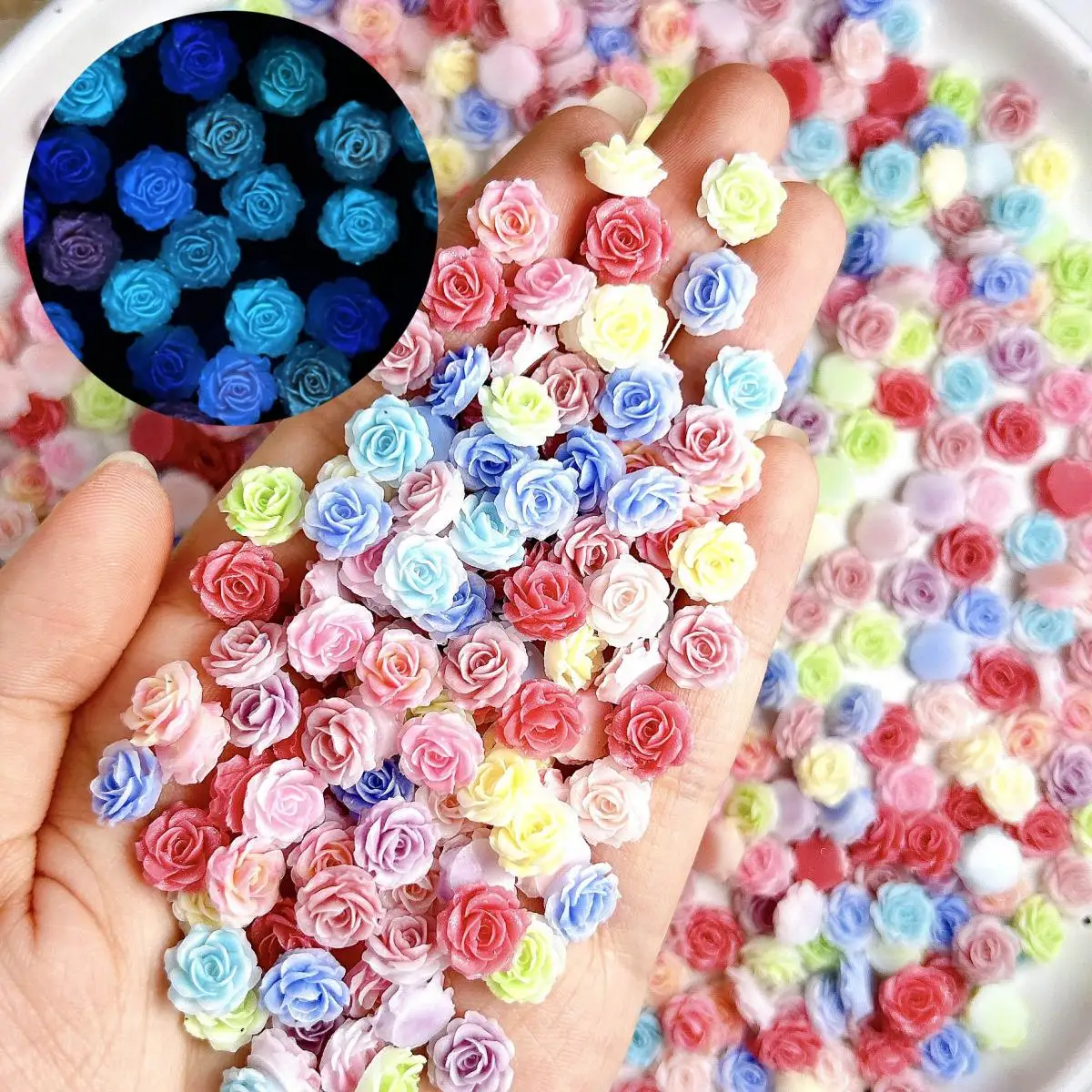3D Resin Sweet Simulation Resin Mini Rose Nail Charms Luminous Colorful Flower Nail Art Decoration Supplies For Manicure DIY
3D Resin Sweet Simulation Resin Mini Rose Nail Charms Luminous Colorful Flower Nail Art Decoration Supplies For Manicure DIY