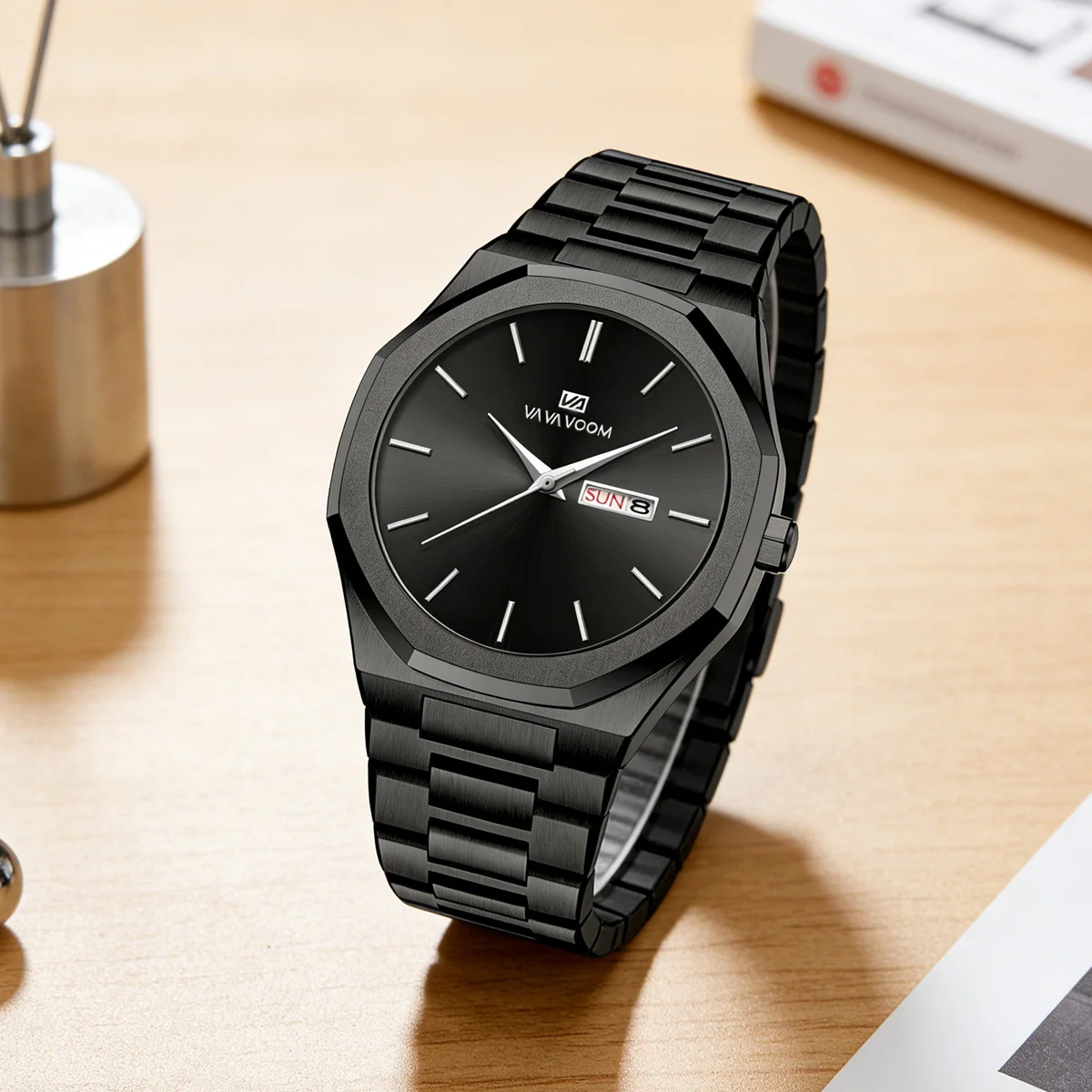 Sports Men Watch Black Stainless Steel 42mm Geometric Clock Quartz Movement Fashionable Butterfly Buckle Casual Wear Men Watches
Sports Men Watch Black Stainless Steel 42mm Geometric Clock Quartz Movement Fashionable Butterfly Buckle Casual Wear Men Watches
