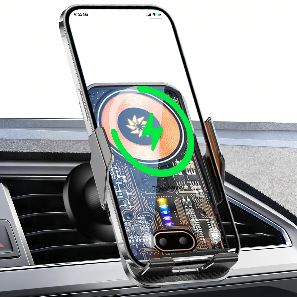 Portable 15W Wireless Charger Car Phone Holder Clamping Air Vent Mount Stand For iPhone Samsung Cell Phone Support Fast Charging
Portable 15W Wireless Charger Car Phone Holder Clamping Air Vent Mount Stand For iPhone Samsung Cell Phone Support Fast Charging