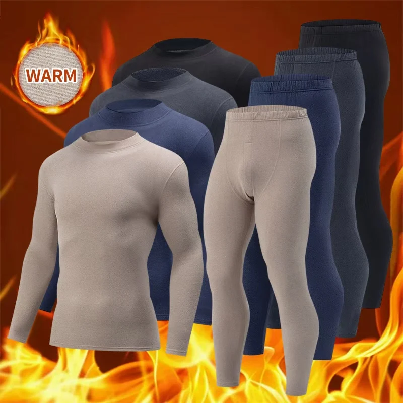 2-piece Men's Autumn And Winter Warm Thick Solid Color Semi High Neck Underwear Set Comfortable Plus Size Casual Sports Home Set
2-piece Men's Autumn And Winter Warm Thick Solid Color Semi High Neck Underwear Set Comfortable Plus Size Casual Sports Home Set