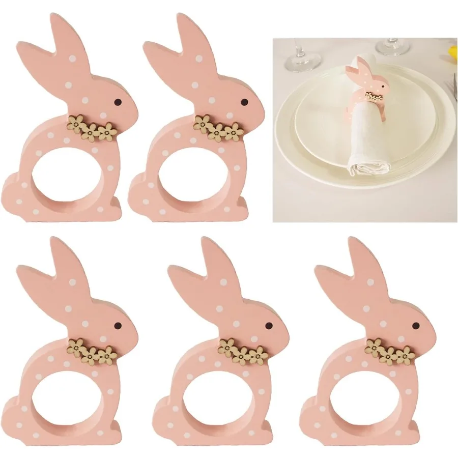 Easter Bunny Napkin Rings Set of 6 Wooden Bunny Napkin Rings Rabbit Napkin Ring Holders for Easter Party Banquet Dinning Spring
Easter Bunny Napkin Rings Set of 6 Wooden Bunny Napkin Rings Rabbit Napkin Ring Holders for Easter Party Banquet Dinning Spring