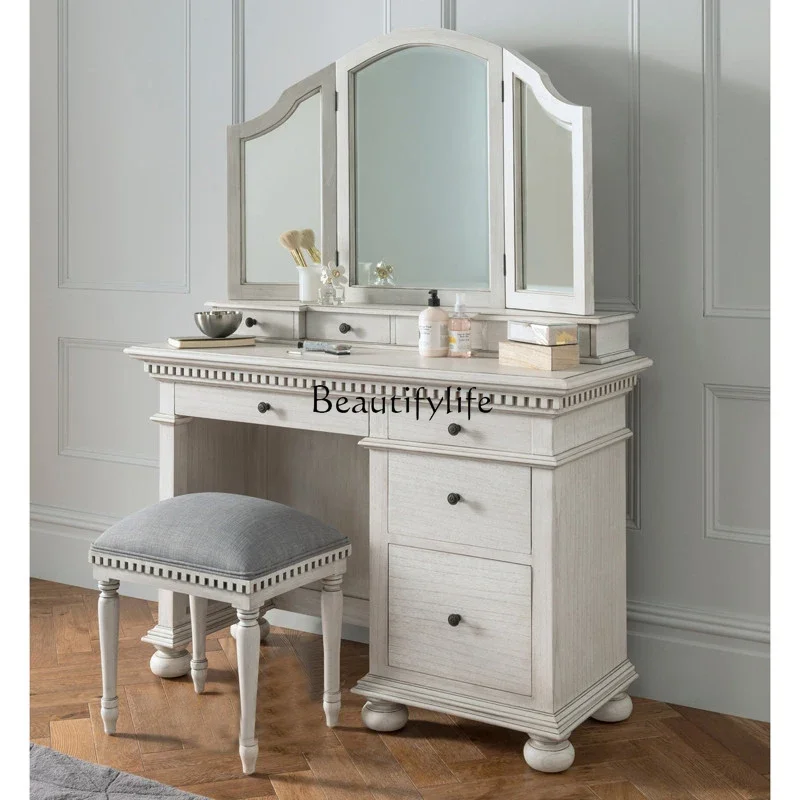 LAmerican oak modern multi-functional dual-purpose solid wood makeup table dresser
LAmerican oak modern multi-functional dual-purpose solid wood makeup table dresser