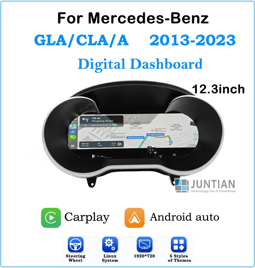 Digital dashboard For Mercedes-Benz A-Class W176 GLA CLA 2012-2019 Wireless CarPlay Android Auto Speedometer HDMI Upgrade Kit
Digital dashboard For Mercedes-Benz A-Class W176 GLA CLA 2012-2019 Wireless CarPlay Android Auto Speedometer HDMI Upgrade Kit