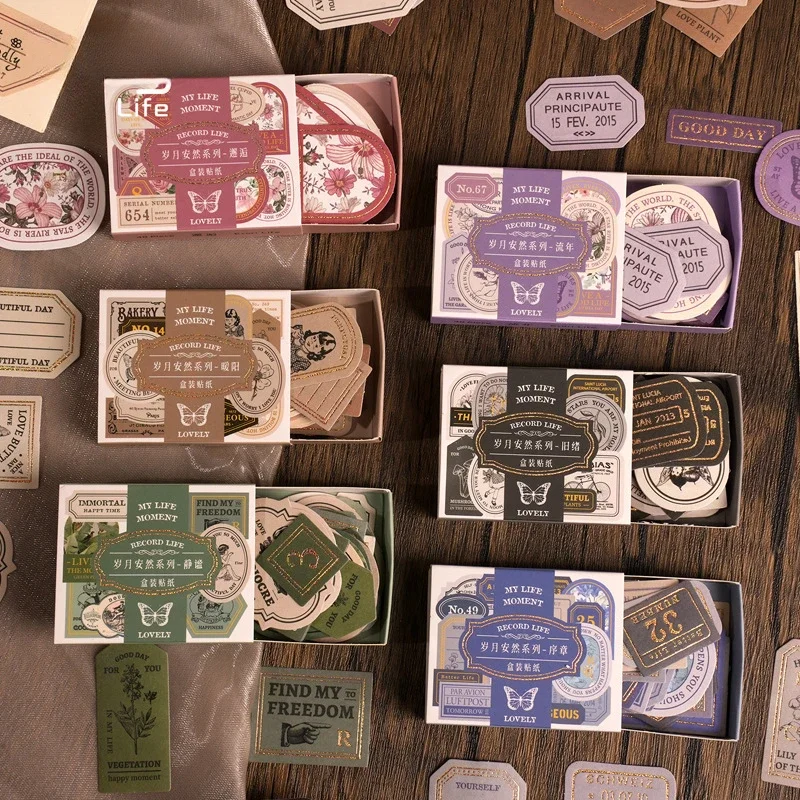 40pcs/box Year Passes Paper Stickers Retro Vintage Hot Stamping Scrapbook Stationery DIY Collage Materials Sealing Stickers
40pcs/box Year Passes Paper Stickers Retro Vintage Hot Stamping Scrapbook Stationery DIY Collage Materials Sealing Stickers