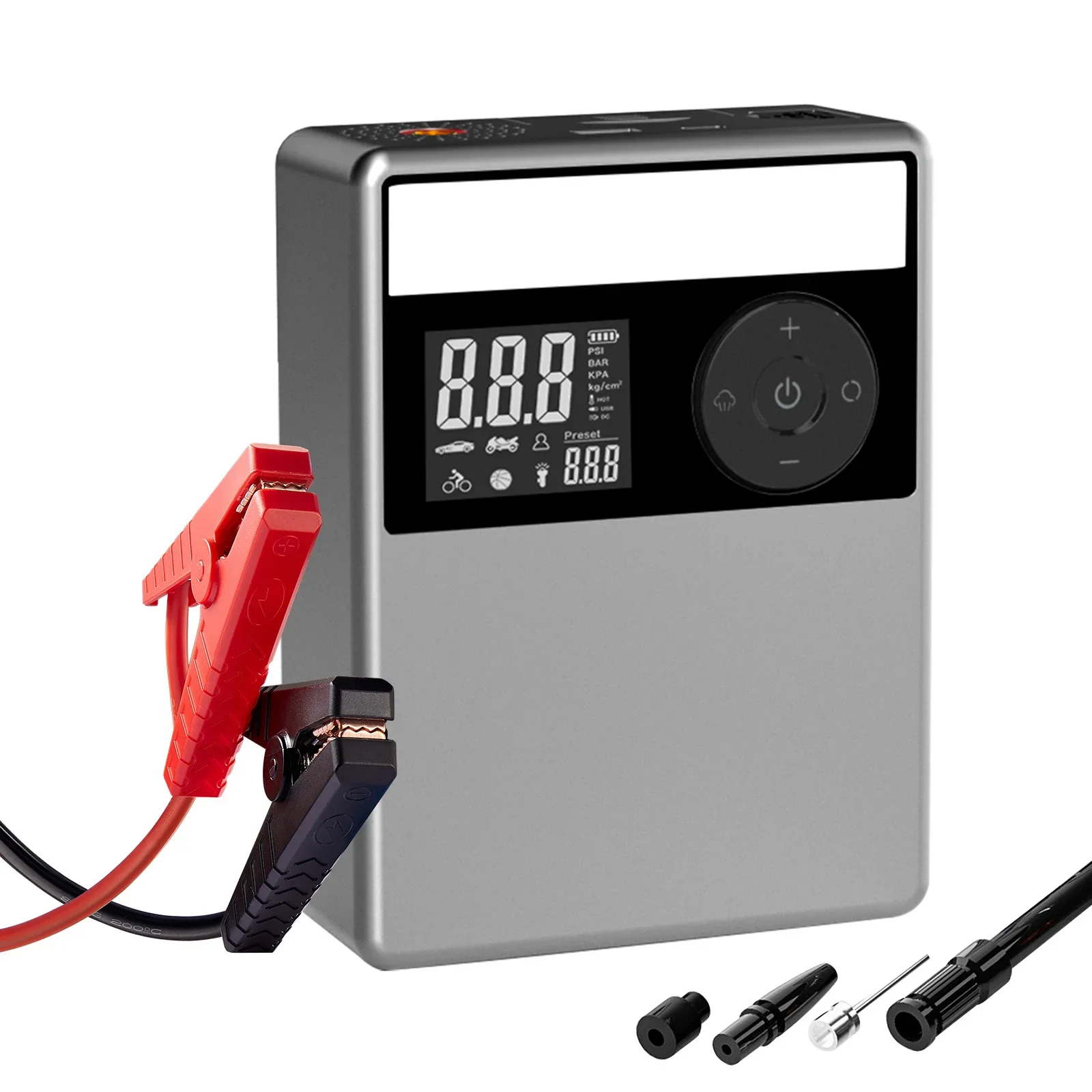 jumpstarter arrancador de coche portatil bateria power bank portable car battery charger jump starter with air compressor
jumpstarter arrancador de coche portatil bateria power bank portable car battery charger jump starter with air compressor