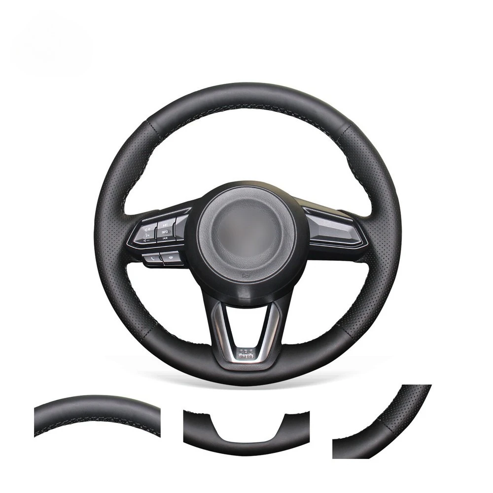DIY Hand-Sewn Black PU Leather Car Steering Wheel Cover Wrap for Mazda 6 Mazda 3 CX-3 CX-5 CX-9 Auto Interior Accessories
DIY Hand-Sewn Black PU Leather Car Steering Wheel Cover Wrap for Mazda 6 Mazda 3 CX-3 CX-5 CX-9 Auto Interior Accessories