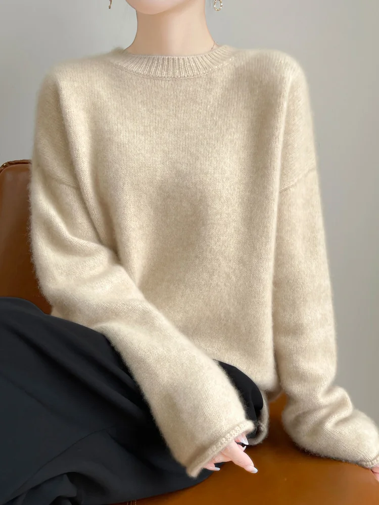 Basics Autumn Winter Women Sweater Elegant 100% Merino Wool Female Knitwear Casual Pullover Long Sleeve O-Neck Loose Clothes Top
Basics Autumn Winter Women Sweater Elegant 100% Merino Wool Female Knitwear Casual Pullover Long Sleeve O-Neck Loose Clothes Top
