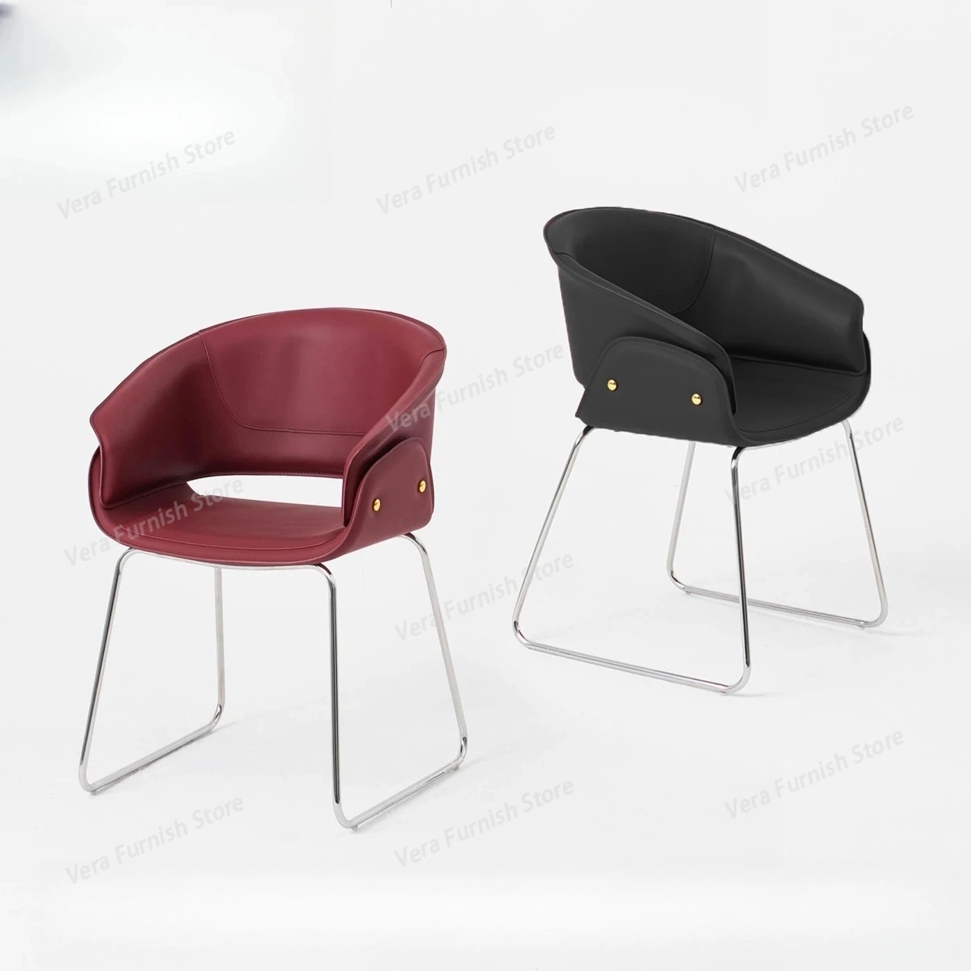Italian Living Room Chair Retro Saddle Leather Dining Chair Home Artistic Stainless Steel Leisure Chairs Bedroom Backrest Chairs
Italian Living Room Chair Retro Saddle Leather Dining Chair Home Artistic Stainless Steel Leisure Chairs Bedroom Backrest Chairs