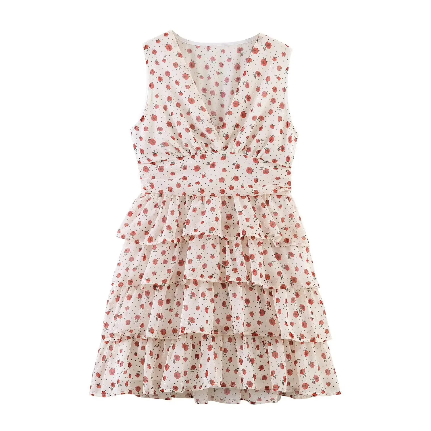 Ditsy Floral Chiffon Mini Dress Deep V Neck Sleeveless High Waist Tiered Ruffle Cake Swing Elegant Women Short Dress 260701
Ditsy Floral Chiffon Mini Dress Deep V Neck Sleeveless High Waist Tiered Ruffle Cake Swing Elegant Women Short Dress 260701