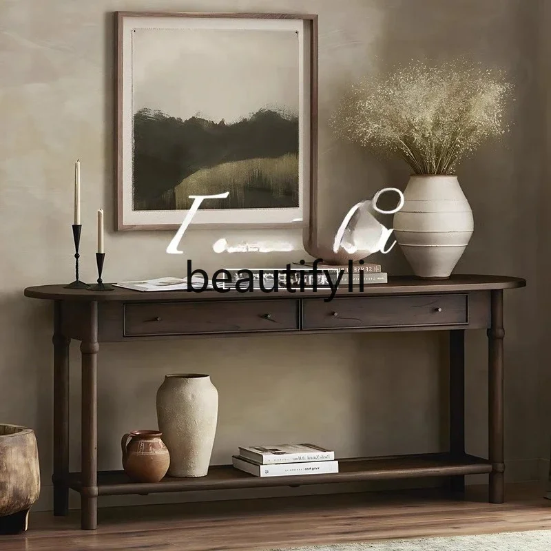 zqxFrench solid wood retro porch table, antique style entry foyer corridor aisle wall table
zqxFrench solid wood retro porch table, antique style entry foyer corridor aisle wall table
