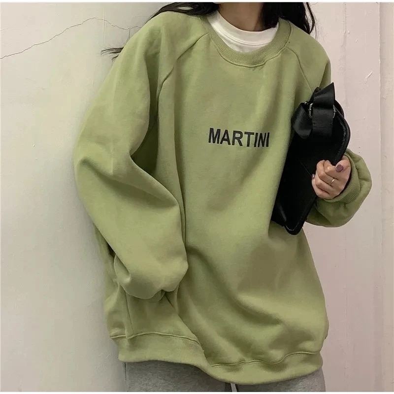 O-Neck Pullover Sweatshirt Women Loose Padded Thickened Warm Fall Winter Tops Hip-Hop Long-Sleeved Letters Korean Sweatshirt
O-Neck Pullover Sweatshirt Women Loose Padded Thickened Warm Fall Winter Tops Hip-Hop Long-Sleeved Letters Korean Sweatshirt