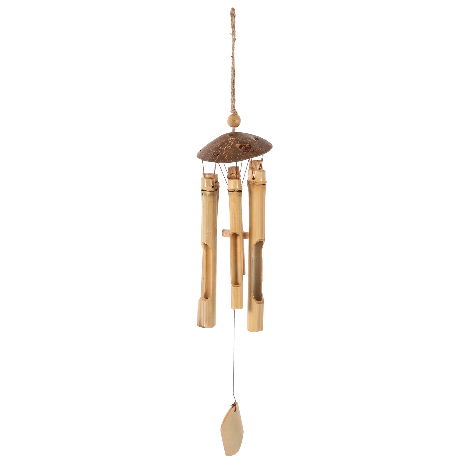 Bamboo Wind Chime Hanging Ornament Outdoor Indoor Garden Coconut Top Small Size Durability Sweet Sound Relaxation 
Bamboo Wind Chime Hanging Ornament Outdoor Indoor Garden Coconut Top Small Size Durability Sweet Sound Relaxation