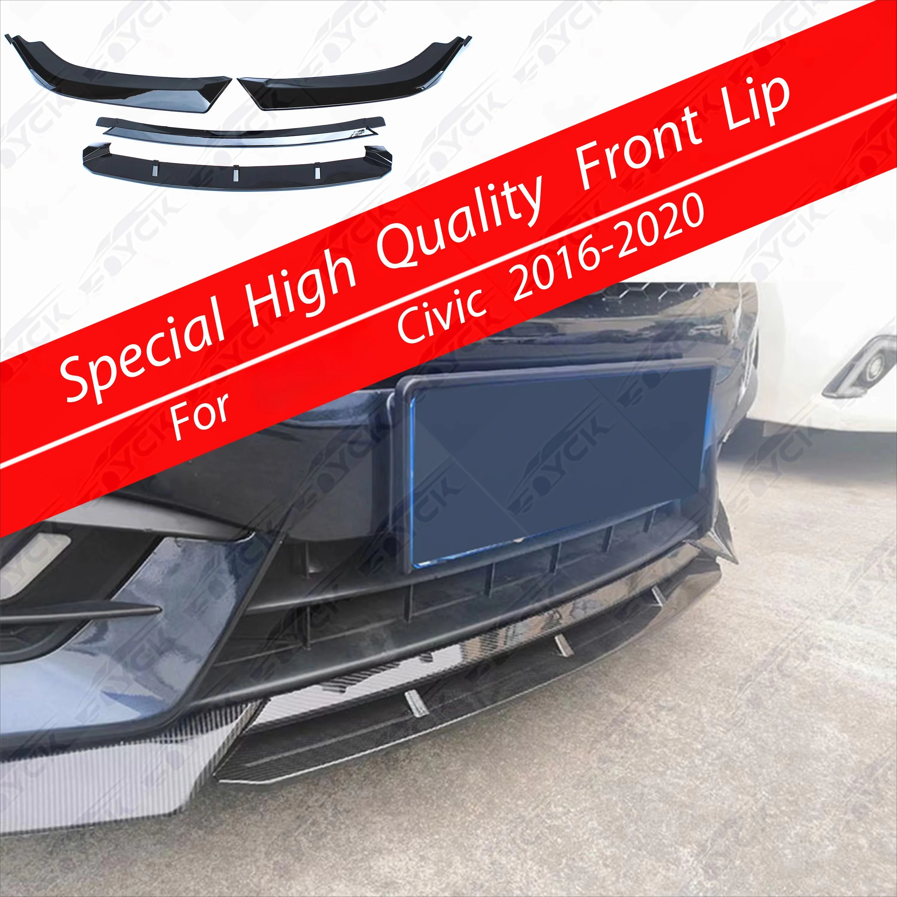 Car Front Spoiler Modification Four-Piece Double-Layer Front Lip for Civic 10th Front Lip
Car Front Spoiler Modification Four-Piece Double-Layer Front Lip for Civic 10th Front Lip