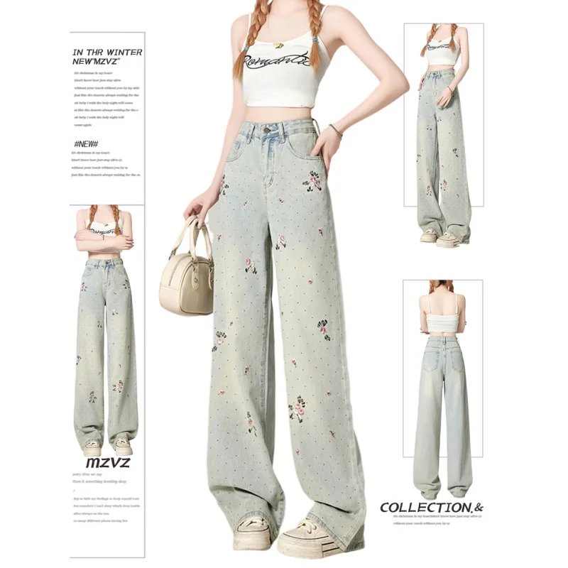 2024 Blue Womens Jeans Embroidery Straight Baggy Denim Pants Europe and America Fashion Y2K Female Wide Leg Denim Trouser
2024 Blue Womens Jeans Embroidery Straight Baggy Denim Pants Europe and America Fashion Y2K Female Wide Leg Denim Trouser