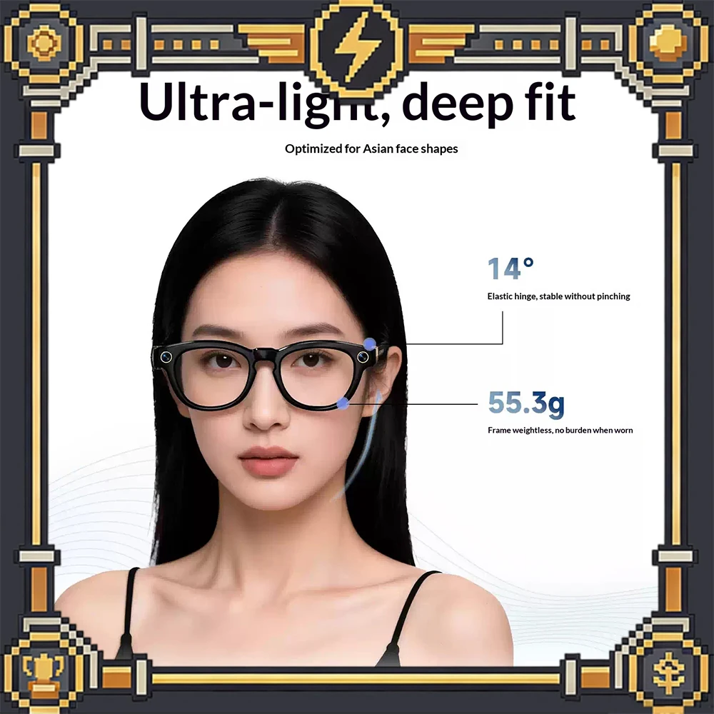 WAGAWAGA Aura AI Smart Glasses 55.3g A translation dialogue Know the map record Smart Glasses 13mm custom tuning speaker
WAGAWAGA Aura AI Smart Glasses 55.3g A translation dialogue Know the map record Smart Glasses 13mm custom tuning speaker