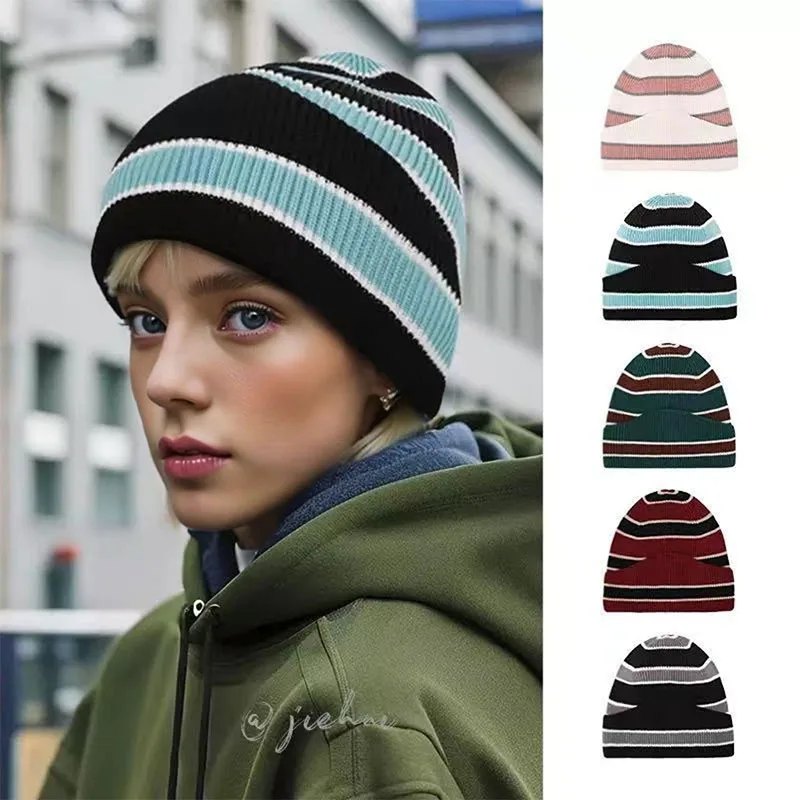 Autumn Winter Woolen Knitted Hats For Men Women Patchwork Striped Hip Hop Cap Fashion Anti-cold Keep Warm Skullies Beanies
Autumn Winter Woolen Knitted Hats For Men Women Patchwork Striped Hip Hop Cap Fashion Anti-cold Keep Warm Skullies Beanies