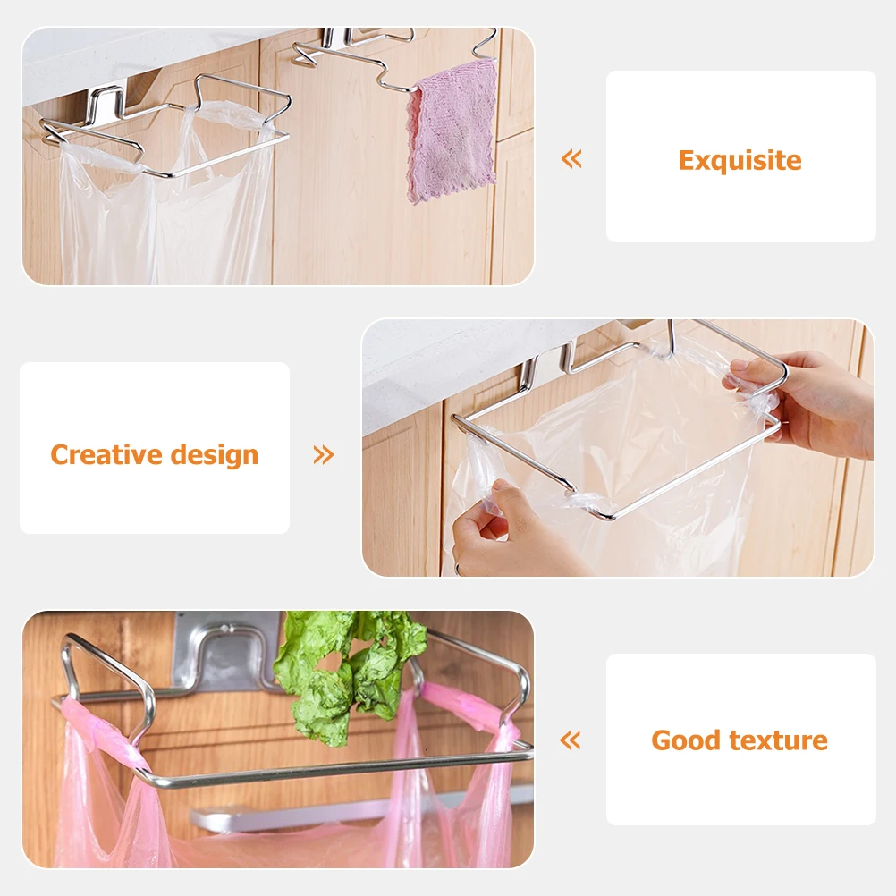 2pcs Garbage Bag Holder Stainless Steel Trash Rack Kitchen Grocery Storage Organizer Pantry Bathroom Dormitory Office Use
2pcs Garbage Bag Holder Stainless Steel Trash Rack Kitchen Grocery Storage Organizer Pantry Bathroom Dormitory Office Use