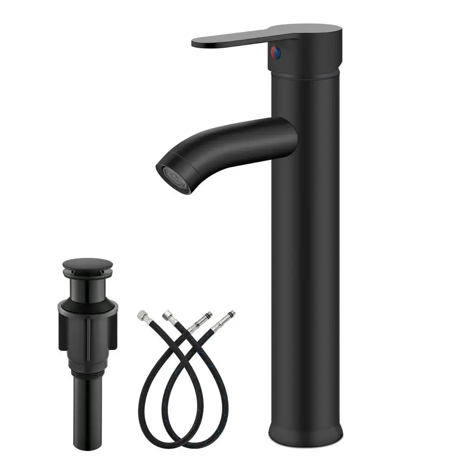 Vessel Sink Faucet Modern Bathroom Faucet 1 Hole Deck Mount Lavatory Vanity Single Handle Mixer Tap with Water Supply Hoses and
Vessel Sink Faucet Modern Bathroom Faucet 1 Hole Deck Mount Lavatory Vanity Single Handle Mixer Tap with Water Supply Hoses and