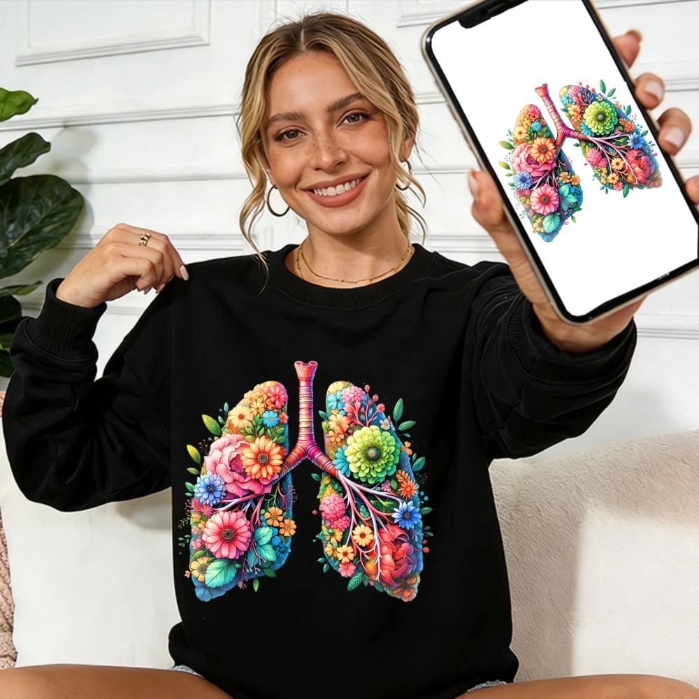 Floral Anatomical Lungs Sweatshirt Unisex Crewneck Long Sleeve Pullover Respiratory Therapist Nurse Doctor Gift Tops Streetwear
Floral Anatomical Lungs Sweatshirt Unisex Crewneck Long Sleeve Pullover Respiratory Therapist Nurse Doctor Gift Tops Streetwear