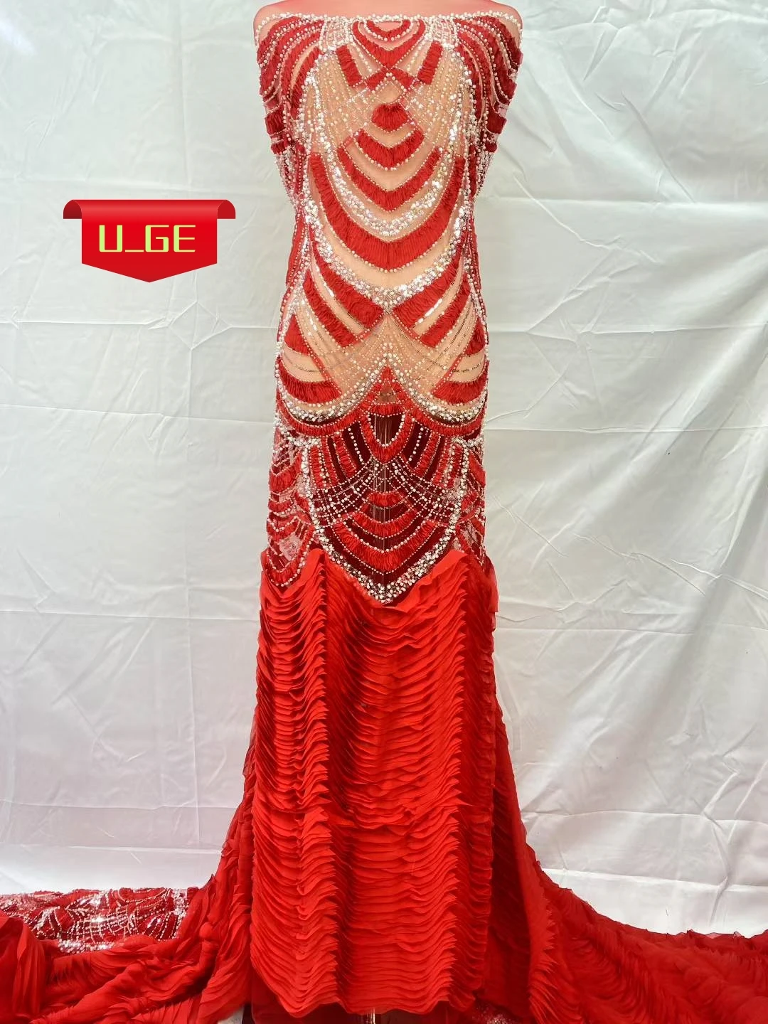 Elegant Latest Best Quality Soft Mesh Chiffon Lace Fabric with Stones for Party Evening Dresses NN5268_R
Elegant Latest Best Quality Soft Mesh Chiffon Lace Fabric with Stones for Party Evening Dresses NN5268_R