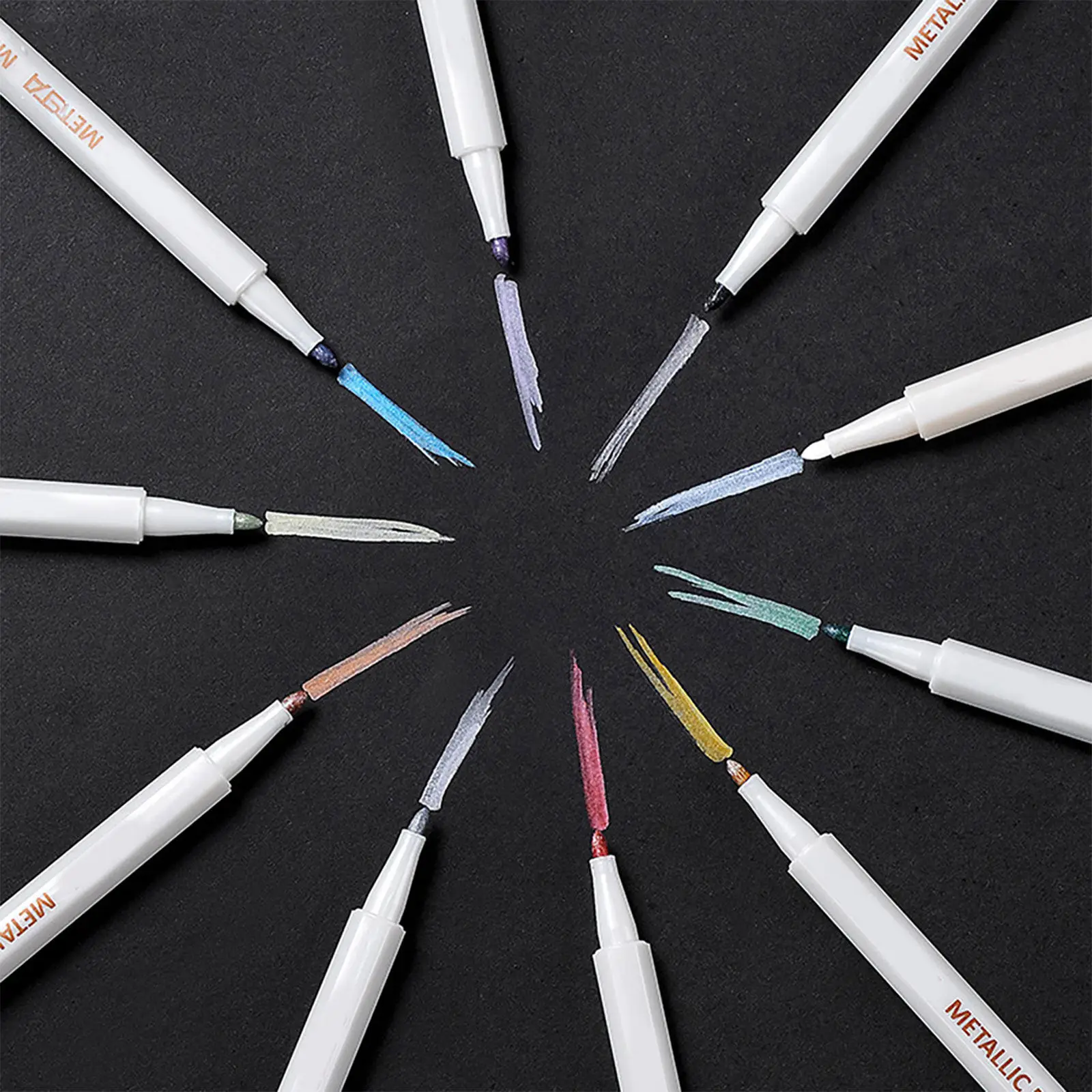Metallic Marker Pens for Coloring Drawing Sketching Journaling Calligraphy Hand Lettering Doodling Manga Art Craft Scrapbooking
Metallic Marker Pens for Coloring Drawing Sketching Journaling Calligraphy Hand Lettering Doodling Manga Art Craft Scrapbooking
