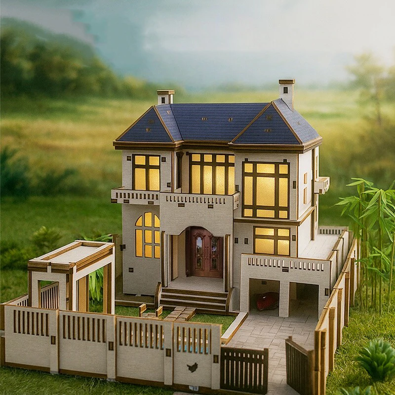 DIY 3D Wooden Modern Villa Jigsaw Puzzles Miniature Model Kits with Lights for Friends Girls Birthday Gifts
DIY 3D Wooden Modern Villa Jigsaw Puzzles Miniature Model Kits with Lights for Friends Girls Birthday Gifts