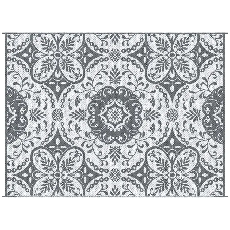 9x12 Waterproof Reversible Outdoor Rug for Camping, Backyard, Picnics, Beach, Deck Gray & White Floral
9x12 Waterproof Reversible Outdoor Rug for Camping, Backyard, Picnics, Beach, Deck Gray & White Floral