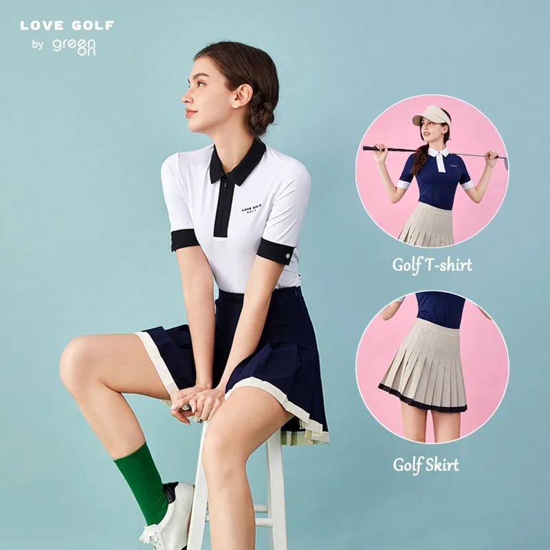 Love Golf Short Sleeve Cooling T-shirt Girl Ice Silk Quick-dry Lapel Tops Anti-light Skirt Pleated Culotte Lady Golf Clothes Set
Love Golf Short Sleeve Cooling T-shirt Girl Ice Silk Quick-dry Lapel Tops Anti-light Skirt Pleated Culotte Lady Golf Clothes Set