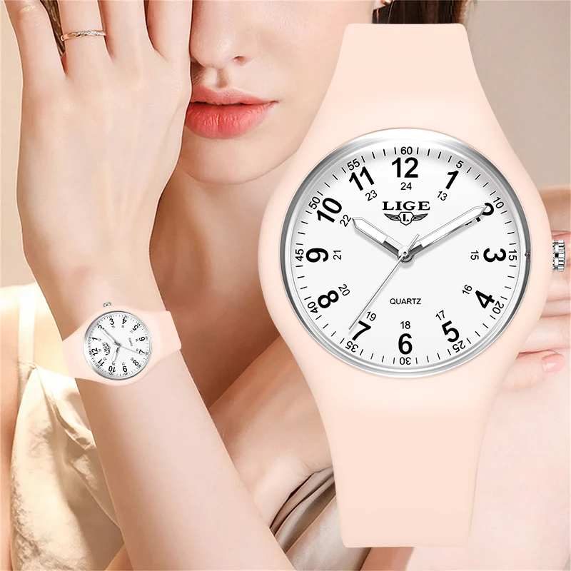 LIGE Fashion Casual Women's Wristwatch Simple Candy Color Wild Sports Silicone Belt Waterproof Luminous Quartz Watches for Women
LIGE Fashion Casual Women's Wristwatch Simple Candy Color Wild Sports Silicone Belt Waterproof Luminous Quartz Watches for Women