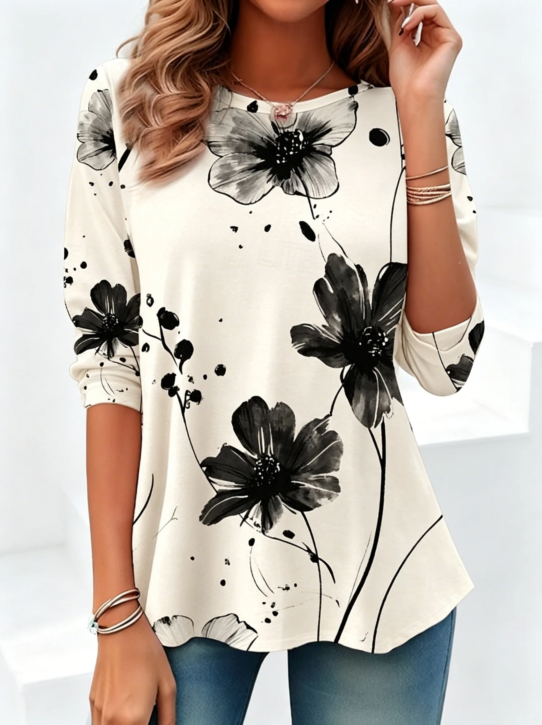 Women's Elegant Artistic Botanical Pattern Crew Neck T Shirt Fashion Casual Tops For Spring Summer Outdoor Daily Trendy Wear
Women's Elegant Artistic Botanical Pattern Crew Neck T Shirt Fashion Casual Tops For Spring Summer Outdoor Daily Trendy Wear