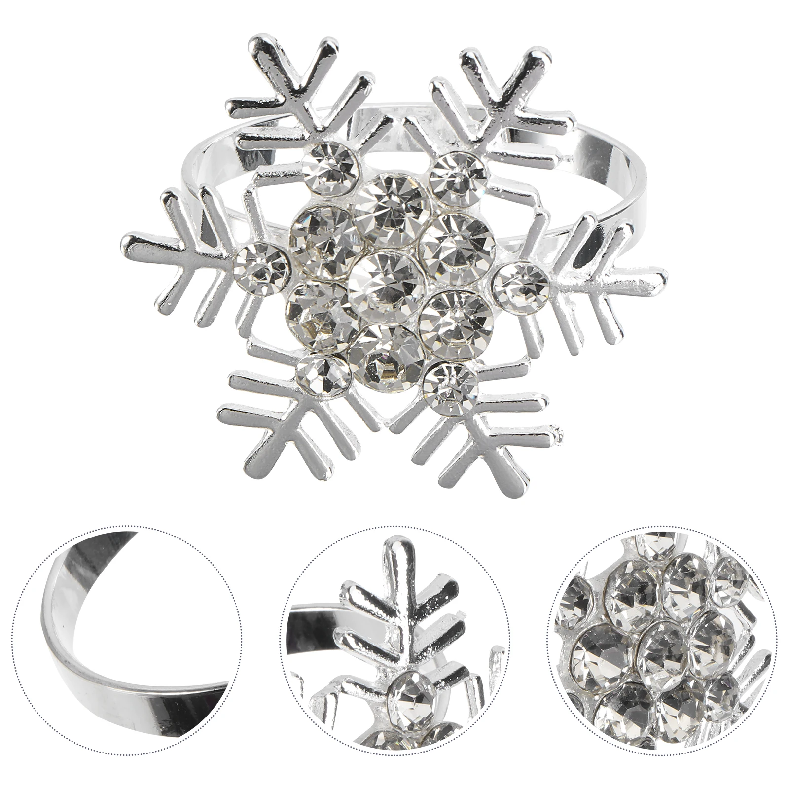 6Pcs Sparkling Rhinestone Snowflake Design Napkin Rings Decorative Table Napkin Holders Christmas Dinner Party Decor
6Pcs Sparkling Rhinestone Snowflake Design Napkin Rings Decorative Table Napkin Holders Christmas Dinner Party Decor