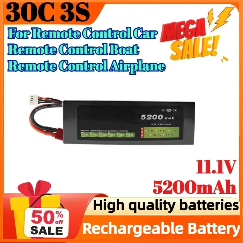 11.1V 5200mAh 30C 3S Battery for Remote Control Car Remote Control Boat Remote Control Airplane Rechargeable Battery
11.1V 5200mAh 30C 3S Battery for Remote Control Car Remote Control Boat Remote Control Airplane Rechargeable Battery
