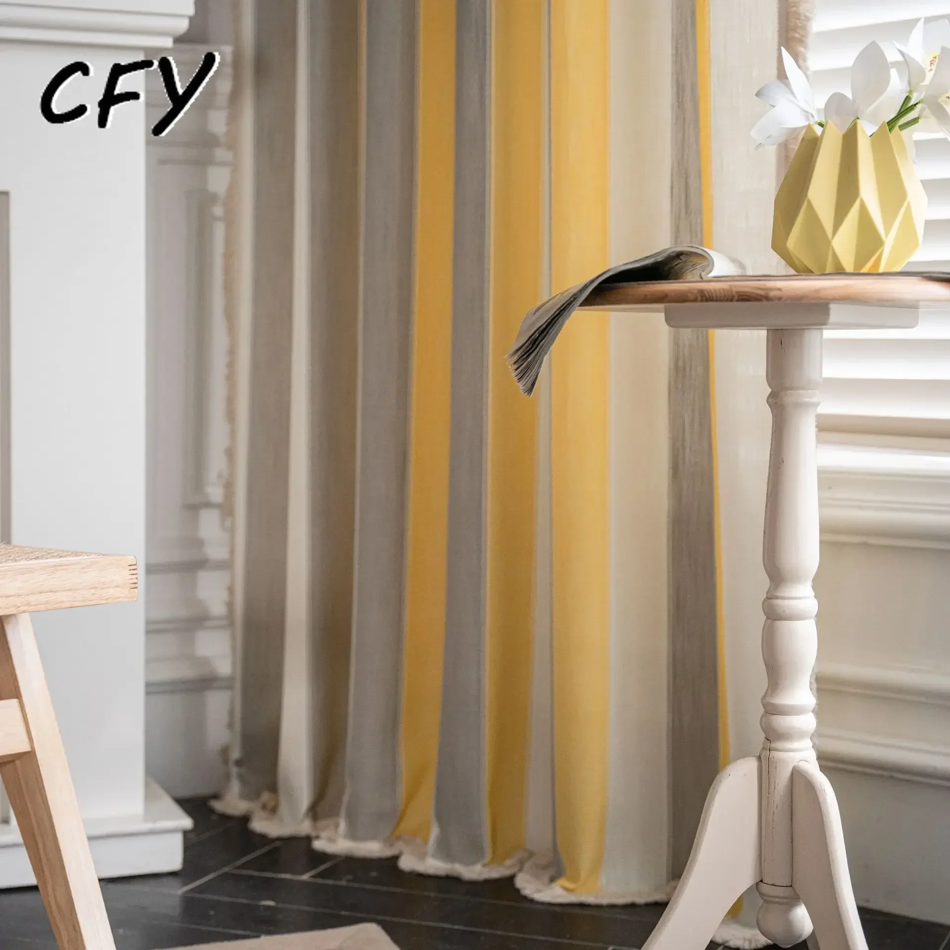 Cotton Linen yellow grep Stripe Curtain Thick with Tassels Curtains for Living Room Kitchen Valance for The Luxury Living Room
Cotton Linen yellow grep Stripe Curtain Thick with Tassels Curtains for Living Room Kitchen Valance for The Luxury Living Room