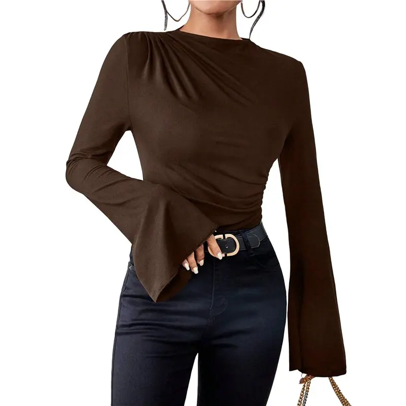 CYL-Women Solid Lettuce Trim Flounce Sleeve Casual Elegant Chic Mock Neck Long Sleeve Skinny Crop T-Shirt
CYL-Women Solid Lettuce Trim Flounce Sleeve Casual Elegant Chic Mock Neck Long Sleeve Skinny Crop T-Shirt