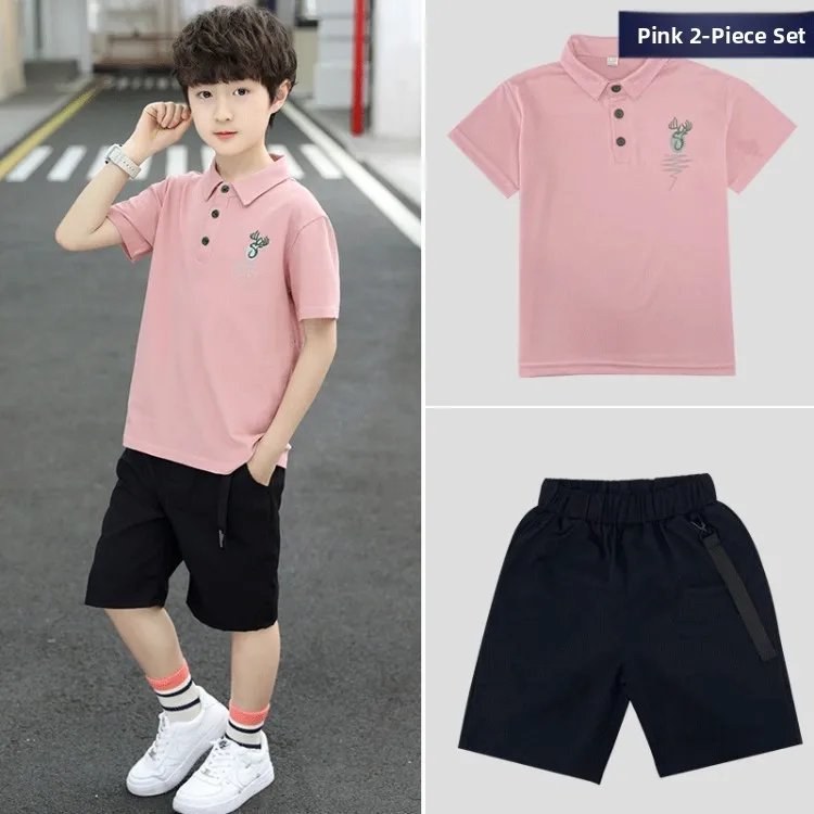 Boys' Summer Short Sleeve Cotton Set Fat Boys' Clothing Korean Style Shirt And Five-Quarter Pants Children's Casual Wear
Boys' Summer Short Sleeve Cotton Set Fat Boys' Clothing Korean Style Shirt And Five-Quarter Pants Children's Casual Wear