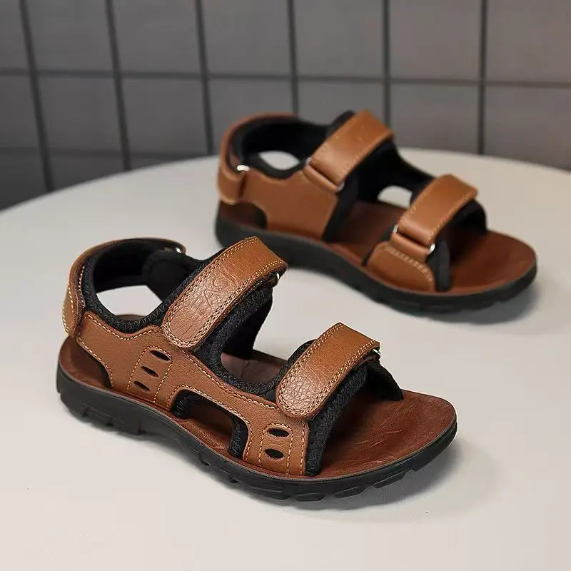 Children's Summer New Leather Casual Sports Sandals Boys Open Toe Soft Sole Non Slip Lightweight Velcro Outdoor Beach Sandals
Children's Summer New Leather Casual Sports Sandals Boys Open Toe Soft Sole Non Slip Lightweight Velcro Outdoor Beach Sandals