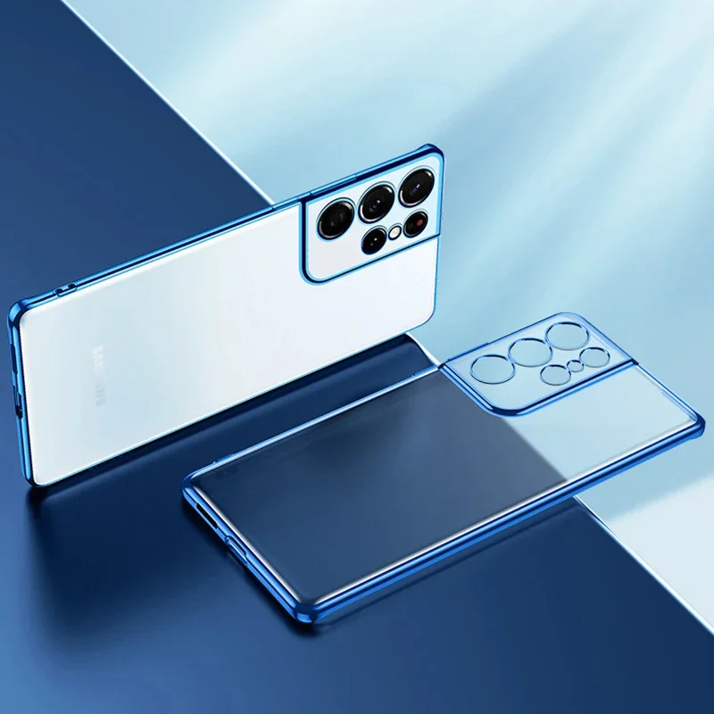 Slim Plating Frame Soft Clear Phone Case For Samsung Galaxy S24 S23 S22 S21 Plus Back Cover For Samsung S22 S21 Ultra Case T18
Slim Plating Frame Soft Clear Phone Case For Samsung Galaxy S24 S23 S22 S21 Plus Back Cover For Samsung S22 S21 Ultra Case T18