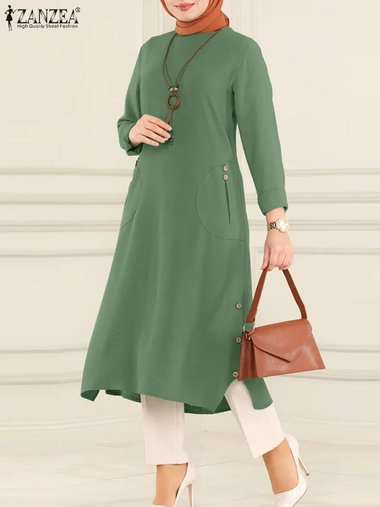 ZANZEA Elegant Autumn O Neck Long Sleeve Solid Muslim Dress Women Fashion Midi Sundress Casual Work Party Vestido Abaya Hijab
ZANZEA Elegant Autumn O Neck Long Sleeve Solid Muslim Dress Women Fashion Midi Sundress Casual Work Party Vestido Abaya Hijab