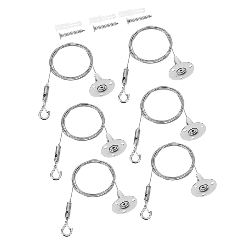 6pcs Stainless Steel Lighting Rope 2M Adjustable Hooks for Hanging Pictures Frames Flowers Durable Wire Picture Hanger Hardware
6pcs Stainless Steel Lighting Rope 2M Adjustable Hooks for Hanging Pictures Frames Flowers Durable Wire Picture Hanger Hardware