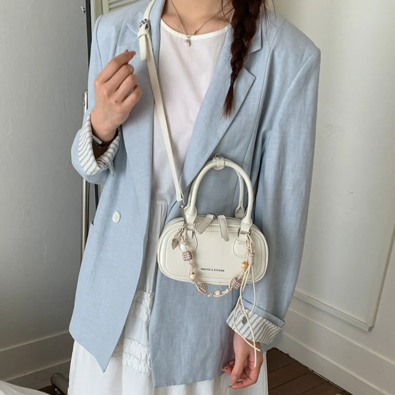Women's Versatile Solid Color Mini Boston Crossbody Bag with Beaded Charm Casual Office Work Daily Travel Shoulder Purse
Women's Versatile Solid Color Mini Boston Crossbody Bag with Beaded Charm Casual Office Work Daily Travel Shoulder Purse