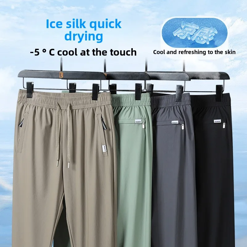 Summer Ice Silk Pants Quick-dry Casual Pants Men Big and Tall Man Clothes Plus Size Man Clothing Sale Sweatpants Baggy Joggings
Summer Ice Silk Pants Quick-dry Casual Pants Men Big and Tall Man Clothes Plus Size Man Clothing Sale Sweatpants Baggy Joggings