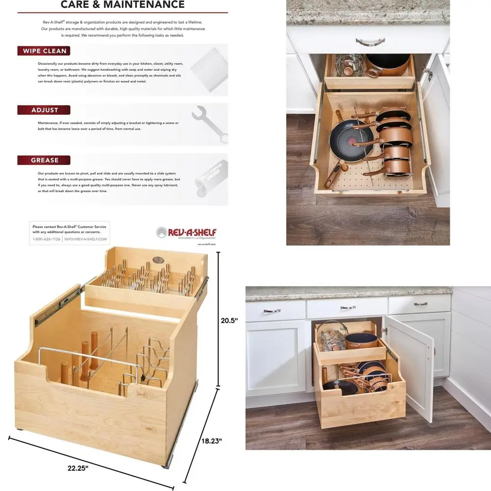Wooden Base Cabinet Pullout Organizer with Soft-Close Feature
Wooden Base Cabinet Pullout Organizer with Soft-Close Feature
