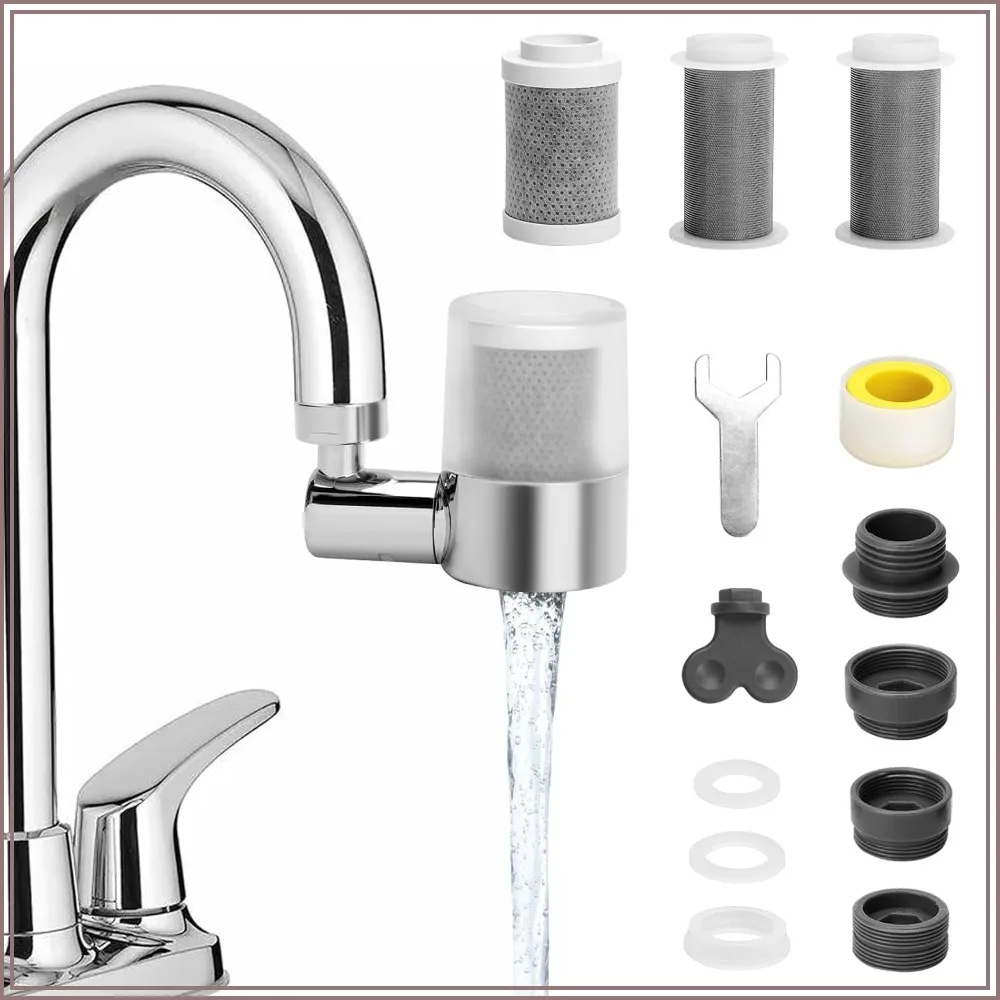 720° Rotating Kitchen Faucet Water Purifier, Sink Filter Faucet Removes Chlorine Fluoride Heavy Metals Hard Water for Home
720° Rotating Kitchen Faucet Water Purifier, Sink Filter Faucet Removes Chlorine Fluoride Heavy Metals Hard Water for Home
