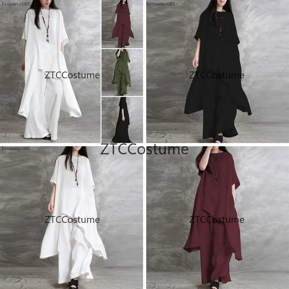 Cosplay Women Cotton Linen Two Piece Set Casual Short Sleeve Top Wide Leg Pants Suit Large Size Summer Outfit
Cosplay Women Cotton Linen Two Piece Set Casual Short Sleeve Top Wide Leg Pants Suit Large Size Summer Outfit
