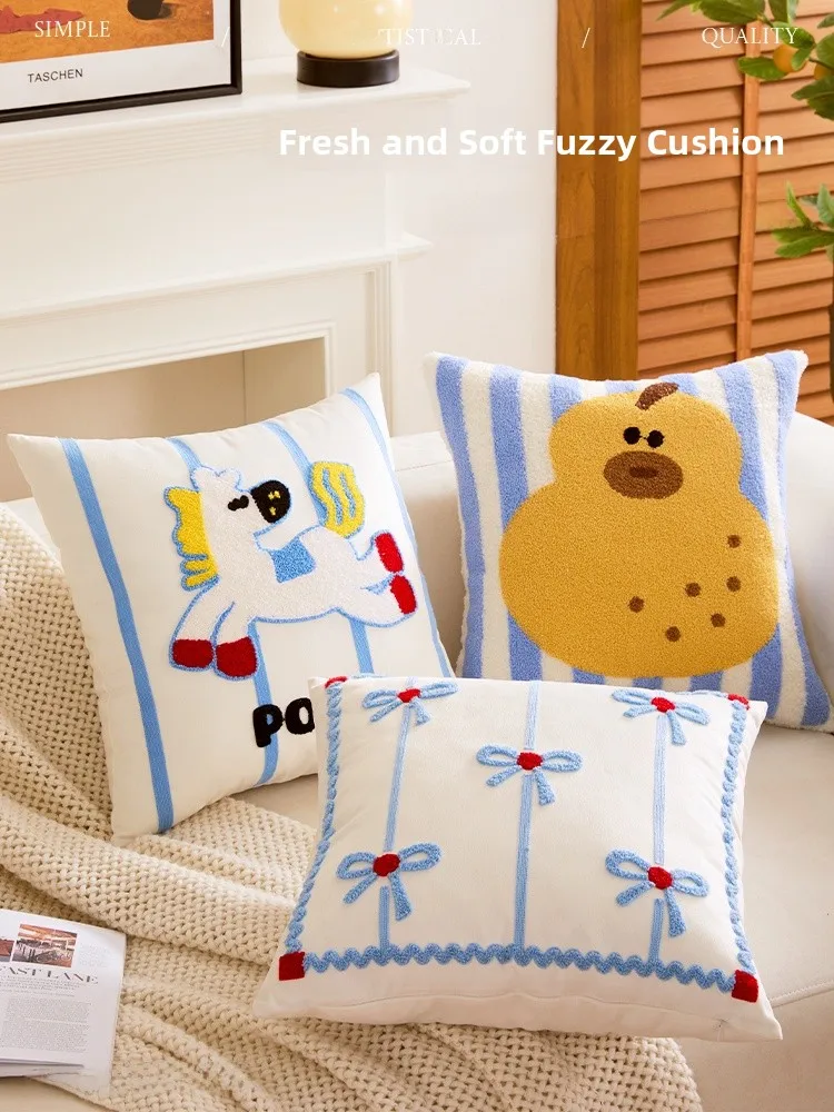 Blue Embroidered Cartoon Pillowcase Luxury Square Cushion for Children's Room Sofa Backrest Pillow Home Decorative Cushion
Blue Embroidered Cartoon Pillowcase Luxury Square Cushion for Children's Room Sofa Backrest Pillow Home Decorative Cushion