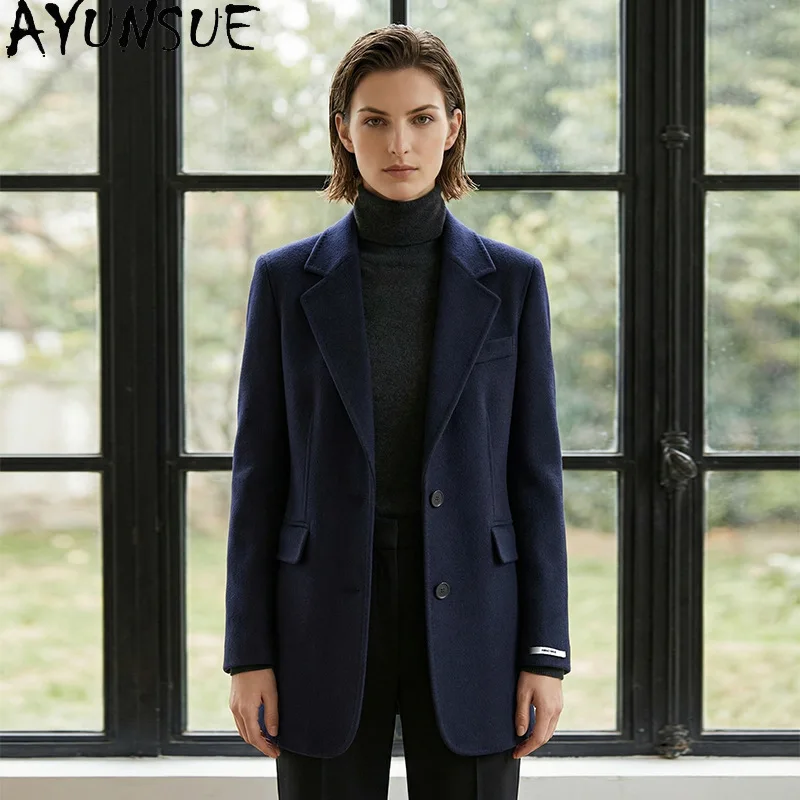 AYUNSUE 100% Wool Coats for Woman Straight Loose Double-sided Wool Coat Office Lady Solid Outerwear Autumn Winter Woman Clothes
AYUNSUE 100% Wool Coats for Woman Straight Loose Double-sided Wool Coat Office Lady Solid Outerwear Autumn Winter Woman Clothes