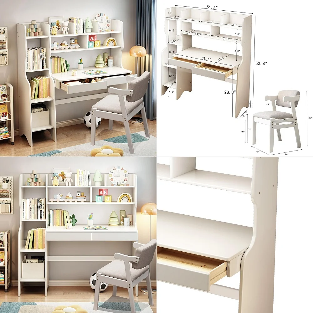 Wood Study Desk with Chair and Bookshelf,kids Desk and Chair Set, Study Table Teenager Desk,Wooden Computer Desk with Hutch,Cut
Wood Study Desk with Chair and Bookshelf,kids Desk and Chair Set, Study Table Teenager Desk,Wooden Computer Desk with Hutch,Cut