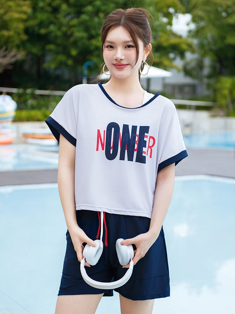 New 2025 Women's Swimsuit ort Sve Cover up Tee Piece Set plus Size Conceal Meat Look Slimming Student Sports Fitn
New 2025 Women's Swimsuit ort Sve Cover up Tee Piece Set plus Size Conceal Meat Look Slimming Student Sports Fitn